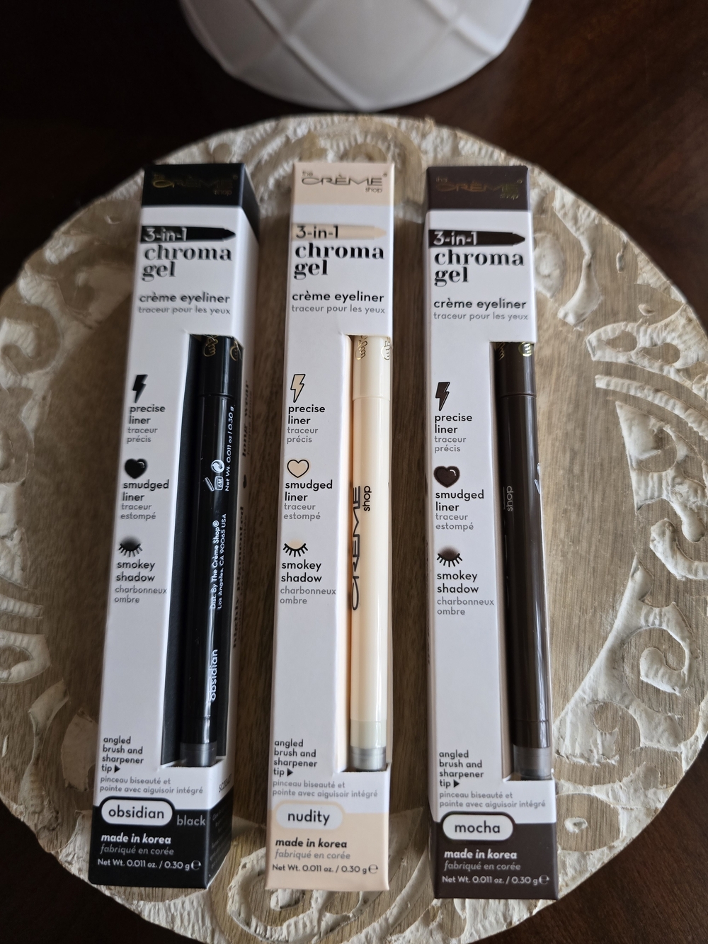 3-in-1 Chroma Gel Crème Eyeliner — Obsidian Black, Nudity, Mocha